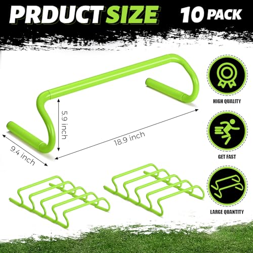 Wettarn 10 Pcs Speed Agility Training Hurdles Detachable Durable Hurdle Agility Plyometric and All Purpose Speed Training Equipment for Athletes Soccer Basketball - color: Green