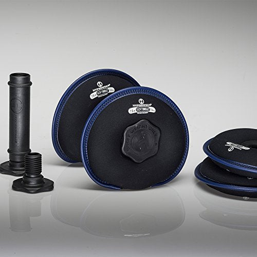 HYPERWEAR SoftBell Adjustable Dumbbells – Soft Neoprene Weight Plates with Easy-Grip Handle, Modular Dumbbell System for Home Gym, Strength & Functional Training (3-40 lbs) - color: (D) 12-Pound | Blue | Single