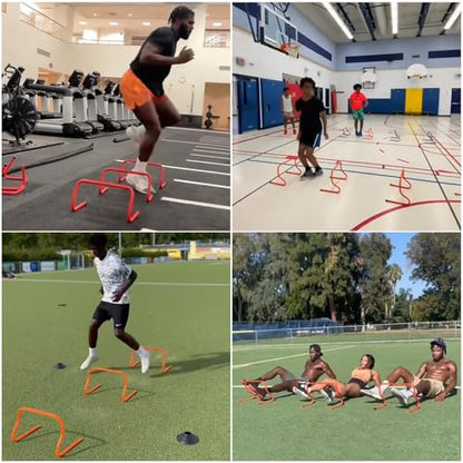 Hurdles 5 Pieces Endurance Practice Equipment Hi Visibility, Speed Race Mini Hurdles for Indoor Outdoor, Agility Trainer for Athletic Team Training - size: 30cm (11 3/4")