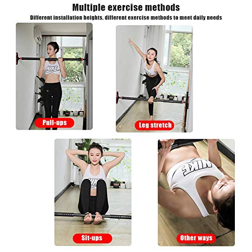 Doorway Pull Up Bar No Screws, Adjustable Width Chin Up Bar with Safety Lock & Anti-Slip Mat for Home Gym Exercise Fitness Strength Training, Max Weight Up to 350Kg