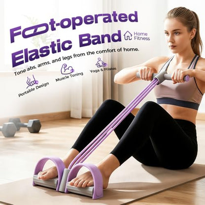 Pedal Resistance Bands with Handles, 2026 Upgrade Tube Resistance Bands with Handles, Elastic Yoga Resistance Band for Full Body Workout, Yoga, Stretching, Waist, Arm, Leg