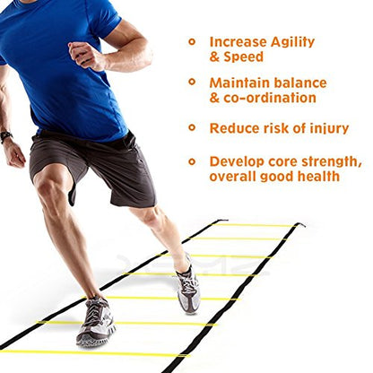 Agility Training Ladder - Improve Speed, Coordination, Develop Foot Strength, Better Footwork, Perfect Fitness Training Equipment for Basketball Soccer Baseball, Team Sports Practice