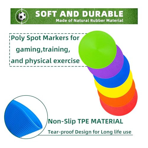 Poly Spots Spot Markers 4.72 Inch & 9 Inch Multicolor Floor Dots - style: 4.72inch 24pcs
