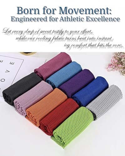Cooling Towel for Sports, 40 x 12 inches, Chilly Ice Towels for Running, Yoga, Fishing, Sport, Workout, Gym, Fitness & More Activities, Especially for Summer - 5 Pack (Blue Set)