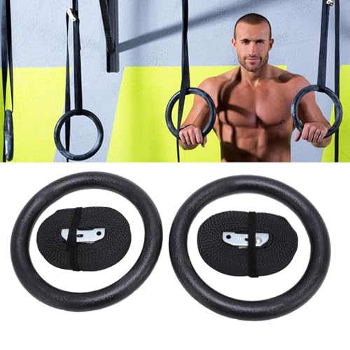 Gymnastic Rings with 15ft Straps, 300kg/660lbs Capacity, Adjustable Exercise Rings for Calisthenics, Home Gym & Outdoor Fitness Training, High Stability ABS Polyester Material