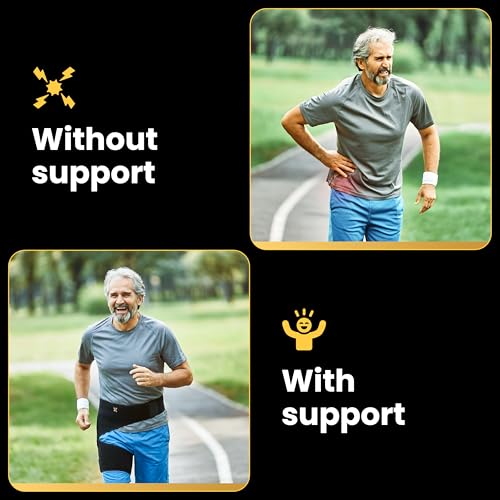 CopperJoint Adjustable Hip Brace for Women and Men, Black, One Size-Hip Support Brace for Groin, Hamstring, Thigh,Bursitis & Hip Arthritis, Left or Right Wear, Ideal for Daily Active Use