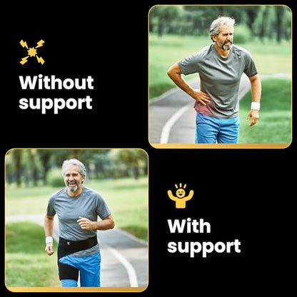 CopperJoint Adjustable Hip Brace for Women and Men, Black, One Size-Hip Support Brace for Groin, Hamstring, Thigh,Bursitis & Hip Arthritis, Left or Right Wear, Ideal for Daily Active Use