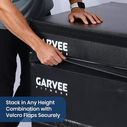 Plyo Box 6/12/20 Inch, Soft Plyometric Box, Stackable Adjustable Plyometric Jump Box, Foam Plyo Box for Home Gym, Strength Training, HIIT, Step Ups and Workouts