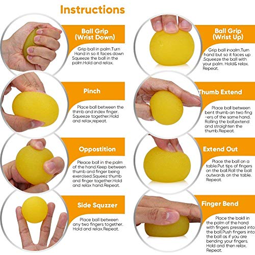 3 Resistance Level Stress Balls for Adults Hand Exercise Balls Squeeze Ball