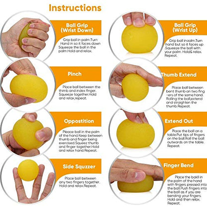 3 Resistance Level Stress Balls for Adults Hand Exercise Balls Squeeze Ball