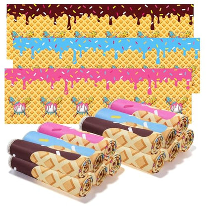 12 Pcs Ice Cream Drip Baseball Cooling Towels, 40" X 12" Microfiber Chilly Sports Towels, Breathable Sweat Absorbent Rags for Hot Weather Workout Yoga Gym Coach, Ideal Team Gifts & Party Favors