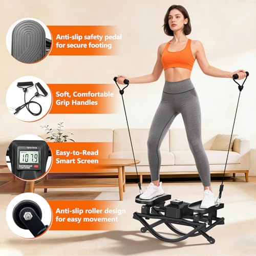 ERGOLIFE Rock Stepper Side to Side, Rocking Stair Stepper for Exercise at Home, Full Body Workout & Low-Impact Balance Board, Quiet Fully Assembled Cardio Fitness Equipment with 330 LBS Capacity