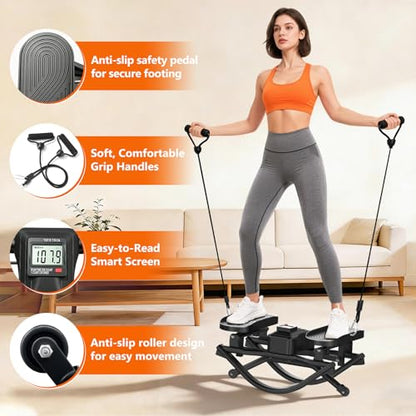 ERGOLIFE Rock Stepper Side to Side, Rocking Stair Stepper for Exercise at Home, Full Body Workout & Low-Impact Balance Board, Quiet Fully Assembled Cardio Fitness Equipment with 330 LBS Capacity