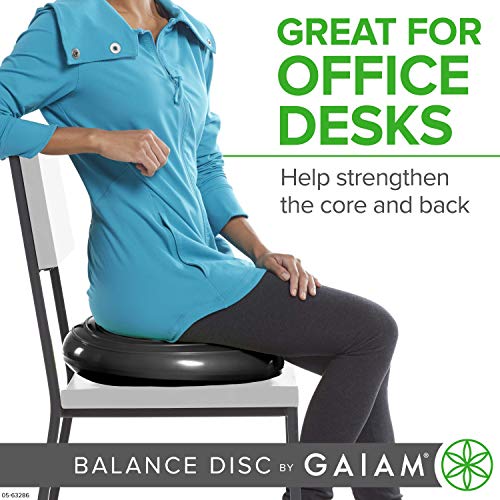 Gaiam Balance Disc Wobble Cushion, 16", Core Stability Seat - color: Black