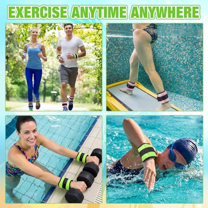 3 Pairs Ankle Weights for Men Women 0.5lb/1lb/1.5lb Adjustable Swimming Ankle Wrist Weights Bands Set for Pool Aqua Cuffs Aerobics Fitness Jogging Walking Running Yoga
