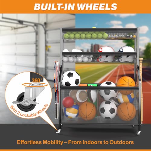 Ultrawall Sports Equipment Organizer, Golf Bag Stand w/Ski & Ball Storage - size: 36in