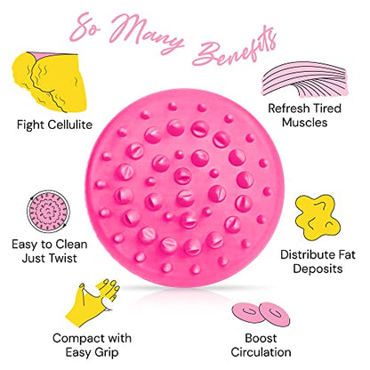 Scala Cellulite Massager Silicone, Bath Scrubber for Smoother Skin Pink - color: Pink