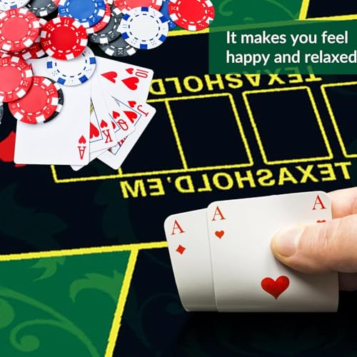 nuveti 70 x 35 Inch Texas Hold'em Poker Mat Portable Rubber Poker Table Top Water Waterproof, Noise Reduction Poker Table Top for Any Tabletop Game - color: 70 X 35 Inch -Lvhuawen6