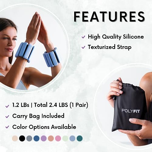 Polyfit Wrist & Ankle Weights - 1 Pair - Wearable Ankle Weights for Women and Men - Wearable Bracelet for Exercise, Yoga, Walking, Running, Dance, Barre, Pilates, Cardio, Aerobics - color: PEACH