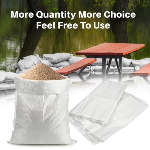 MAQIHAN Empty Sand Bags - 7PCS Woven Polypropylene Heavy Duty Tear Resistant Sandbags for Hurricane Sand Bags for Flooding Construction Project Storing Dry Materials
