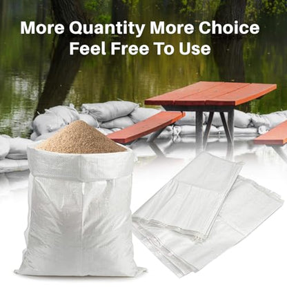 MAQIHAN Empty Sand Bags - 7PCS Woven Polypropylene Heavy Duty Tear Resistant Sandbags for Hurricane Sand Bags for Flooding Construction Project Storing Dry Materials