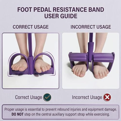 Hllpro Gentle Fit Exercise Band, 6-Tube Pedal Resistance Bands with Handles, Multifunction Fitness Resistance Bands for Abdomen, Waist, Arms, Legs & Full Body Workout