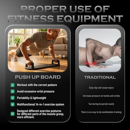 JLoibap Push Up Board Fitness, Workout Home Gym Equipment, 20 in 1 Exercise Pushup Bar Handles for Floor, Strength Training Equipment for Men