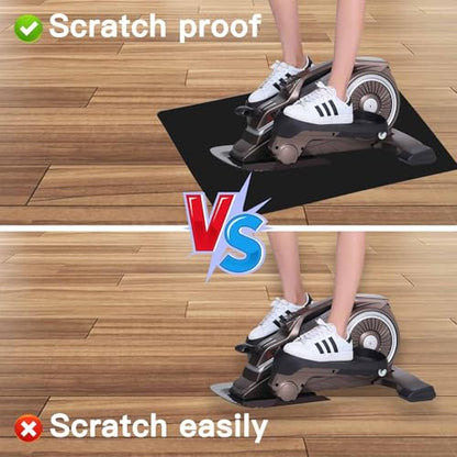 Non-Slip Elliptical Machine Mat - Durable Workout Mat for Under Desk Ellipticals, Seated Foot Pedal Exercisers, Floor Protection & Stability for Home Gym Equipment (23.7" x 15.9")