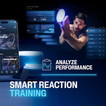 BlazePod Soccer Reaction Training Kit – 6 Reaction Light Pods to Improve Speed, Focus, & Decision-Making - Cognitive Light Drills for Football Players & Coaches - App Access