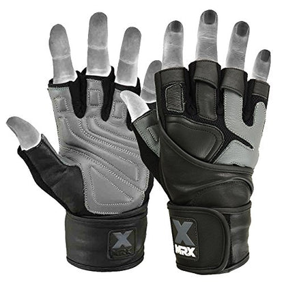 MRX Weight Lifting Pro Level Gloves with 18 Inches Long Wrist Strap Gym Workout Exercise & Fitness in