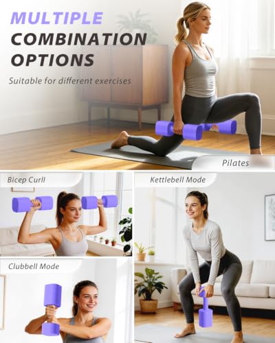 Ragebby Adjustable Dumbbell Set of 2, Weights for Men and Women at Home - color: PURPLE, style: 10LB(5LB Pair)