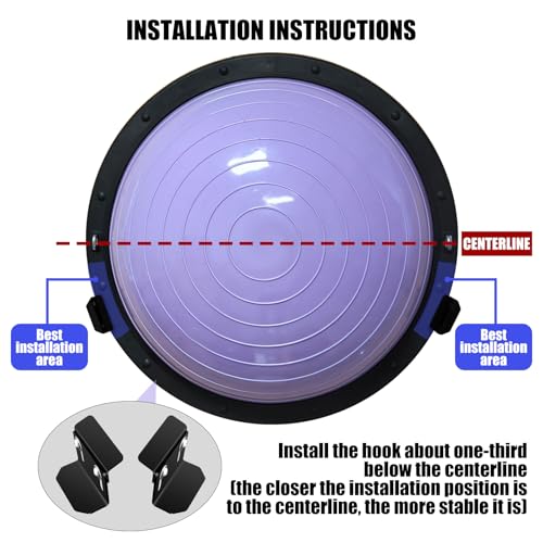 Adjustable Wall Mount Exercise Balance Ball Storage Bracket Yoga Ball Holder | Half Exercise Ball Rack for Strength Fitness Ball Trainer Organizer Holder for Home Gym Studios Workouts