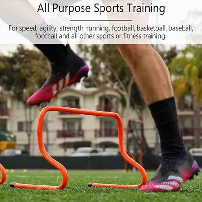 5 Pcs Hurdles Training Equipment Practice, Speed Agility Training Hurdles, with Carry Handle, Easy to Use, for Athletes Sports Soccer Football Tennis Basketball