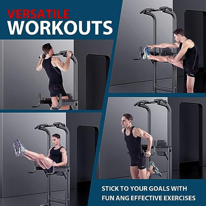 Power Tower Adjustable Height Pull Up & Dip Station Multi-Function Home Strength Training Fitness Workout Station for Home Gym - color: X