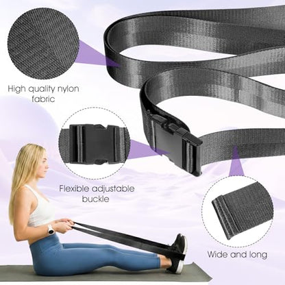 Physical Therapy Strap, Extremity Mobilization Belt, Manual Traction Strap, Adjustable Stretch Straps for Stretching Yoga Leg Shoulder Exercise (Black)