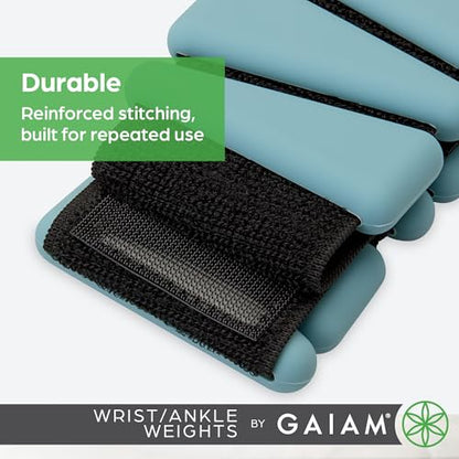 Gaiam Wrist and Ankle Weights, Wearable Bracelet to Strengthen, Tone & Sculpt, Adjustable Ankle Weights for Women & Men for Yoga, Dance, Pilates, Barre, Cardio, Home & Gym Use