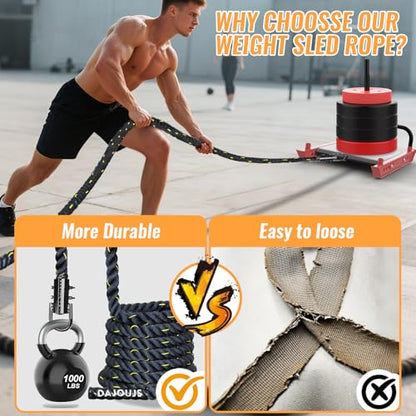 Weight Workout Sled Pulling Rope - 1.5 Inch x 30FT Heavy Duty Workout Sled Pull Rope for Tire Pulling, Football Training - Fitness Resistance Exercise Equipment for Men & Women - size: 1.5IN X 30FT