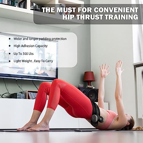 Hip Thrust Belt, Fully Upgraded Hip Thrust Belt for Dumbbells, More Comfortable Hip Thrust Belt, Home Gym Hip Thrust Belt with Wider and Longer Anti-Slip Pads. - color: black