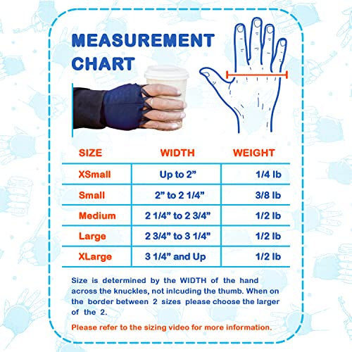 Handithings®: Hand Weight - Beneficial for Tremor Control, Fine Motor Skill Activities, Improved Hand/Wrist Mobility, Writing Stability & Strengthening. Proudly Hand Made in the USA! (WORKS FOR RIGHT OR LEFT HAND) (PLEASE SEE SIZING CHART AND MEASURE HAND