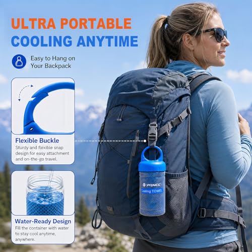 2 Pack Cooling Towels (47"x12"), Ice Cool Neck Towel, Soft Breathable Microfiber for Yoga, Golf, Gym, Running, Camping & Hot Weather