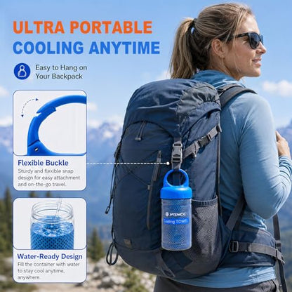 2 Pack Cooling Towels (47"x12"), Ice Cool Neck Towel, Soft Breathable Microfiber for Yoga, Golf, Gym, Running, Camping & Hot Weather