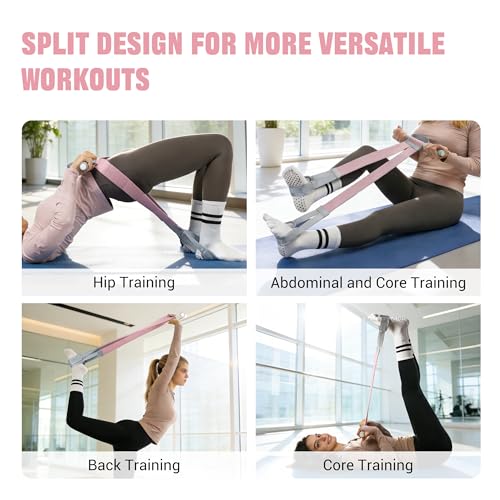 Foot Pedal Resistance Band for Women Core Workout, Fabric Resistance Band with Handles 150lb Full-Body Exercise Band for Arm & Leg Muscle Training, Adjustable & Fixed Length Options - style: Standard