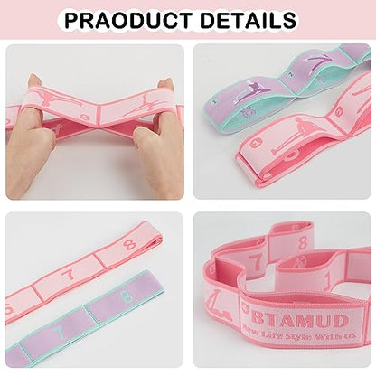 2 PCS Stretch Strap for Kids Dance Elastic Band for Children Gymnastics Stretching Strap Kids Stretching Bands Multi-Loop Adjustable Exercise Bands Stretching Resistance Ballet Bands -8 Loops