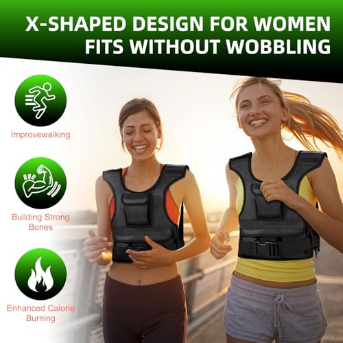 Adjustable Weighted Vest for Women, Customizable 0-18 lbs Strength Training Vest with 10 Removable Sandbag, Breathable Design, Reflective Safety Strips for Running, Hiking, and Fitness - size: 0-12 lb