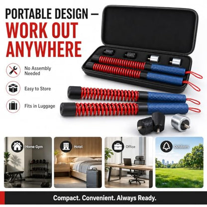 Adjustable Weighted Ropeless Battle Rope, Progressive Weight Training for Home & Small Spaces, Light Weight for Fast Cardio, Heavy for HIIT Challenge, Beginner, Home Gym, Activate Training State