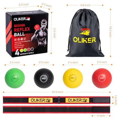 Boxing Reflex Ball for Adults and Kids, 4 Levels Boxing Ball with Adjustable Headbands, Perfect for Reaction, Agility, Punching Speed, Fight Skill and Hand Eye Coordination Training - style: Set-1