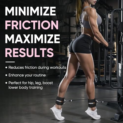 APEXUP Ankle Strap for Cable Machine, Ankle Resistance Bands, Cable Kick Back Ankle Straps for Gym, Glute Workouts, Leg Extensions, Adjustable Straps with Neoprene Padding - color: Black, style: Pair