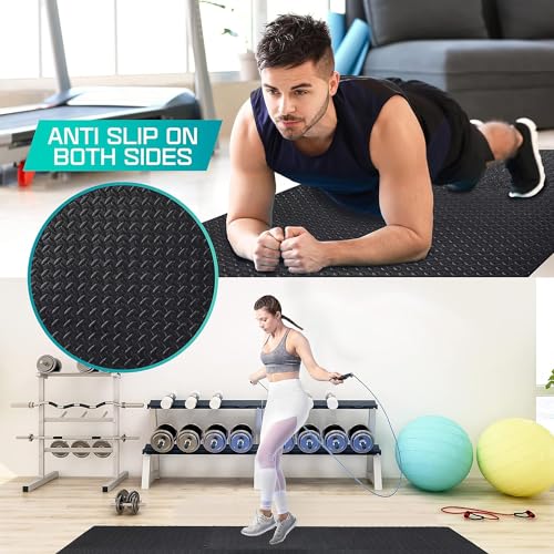 Yes4All 12,16,36 SQ.FT Puzzle Exercise Mat for Home Gym, EVA Interlocking Foam Floor Tiles with Border for Workout Equipment