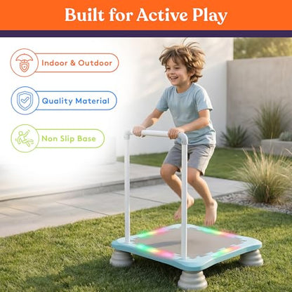 Special Supplies Kids Musical LED Trampoline Rebounder Bouncing Board – Sensory Balance and Bounce Toy for Indoor and Outdoor Kids Toys - Outdoor Play Equipment