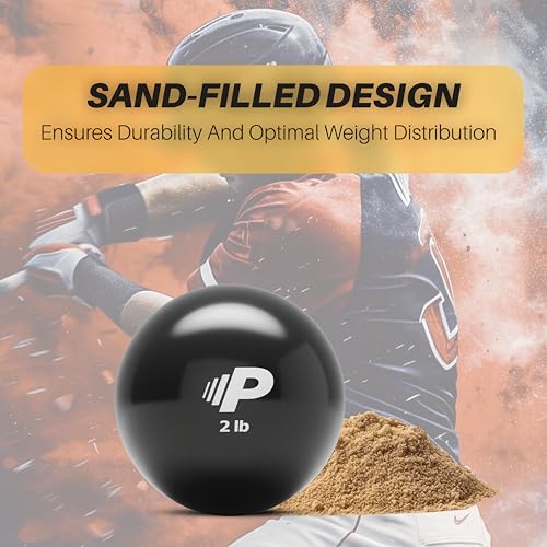 Simple Plyometric Weighted Ball | Baseball & Softball Training Ball | Arm Strength & Pitching | Durable PVC Shell with Sand Fill - size: 2lb